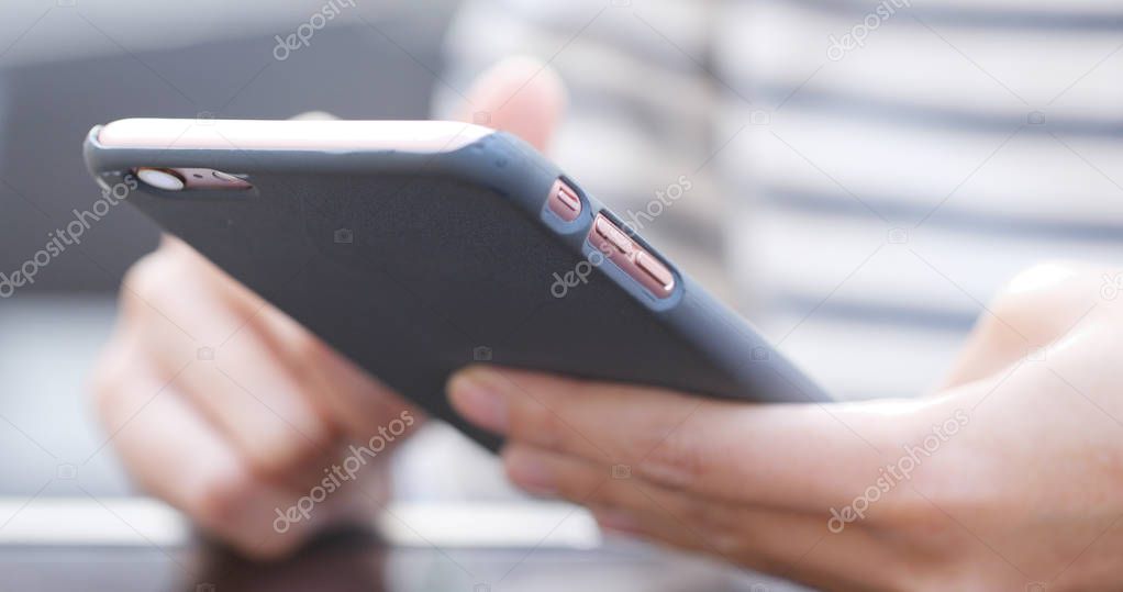 Woman Working on mobile phone 