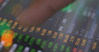 Investing stock market data on the screen 