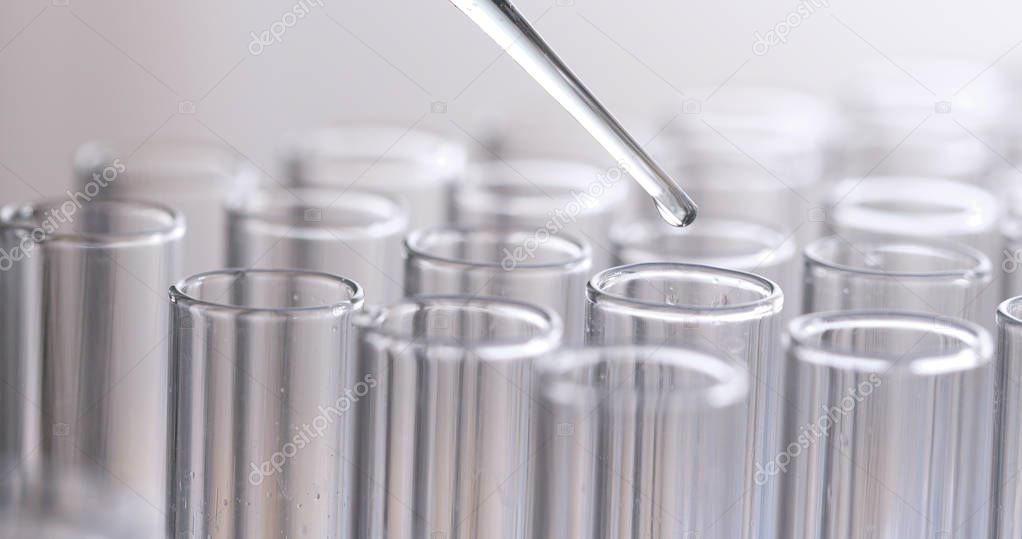 Pipette drop the sample into test tubes 