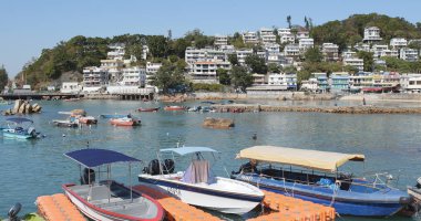 Lamma Adası, Hong Kong - 13 Ocak 2017: Pier Lamma Adası