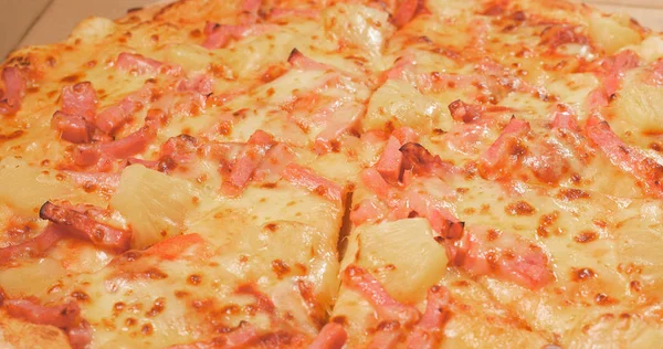 Delicious Cheese Pizza Close — Stock Photo, Image