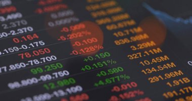 Borsa endeksi gösterilen dijital tablet bilgisayar 