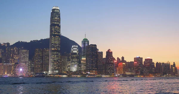 Гавань Виктория Гонконг Января 2018 Года Горизонт Гонконга — стоковое фото