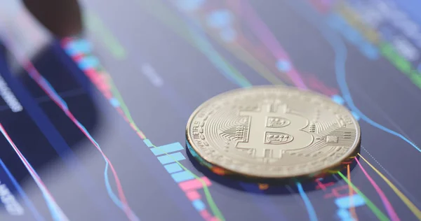 Bitcoin Tablett Skärm — Stockfoto