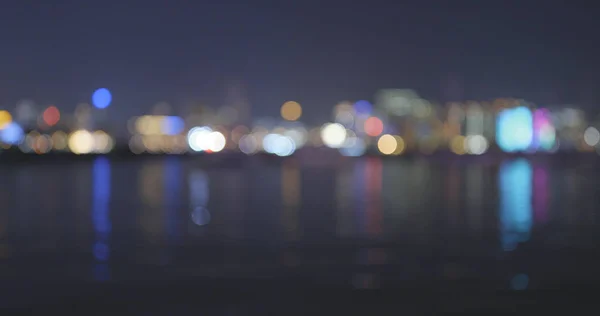 Blur Θέα Θάλασσα Νύχτα — Φωτογραφία Αρχείου