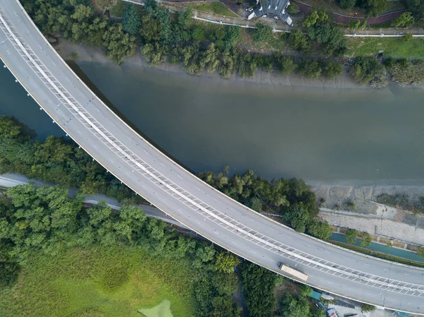 Aerial View Traffic Road — Stock Photo, Image