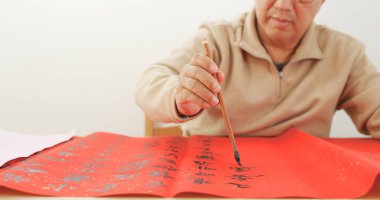 Asya adam kablolama Çin kaligrafi Çin yeni yılı için 