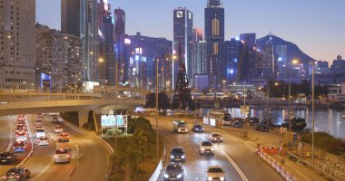 Causeway Bay, Hong Kong - 14 Ocak 2018: Hong Kong Rating gece 