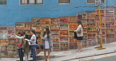 Merkez, Hong Kong - 8 Mayıs 2017: Hong Kong ünlü graffiti 