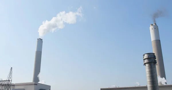 Smoke Chimney Blue Sky — Stock Photo, Image