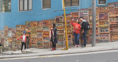 Merkez, Hong Kong - 8 Mayıs 2017: duvar ünlü resim 