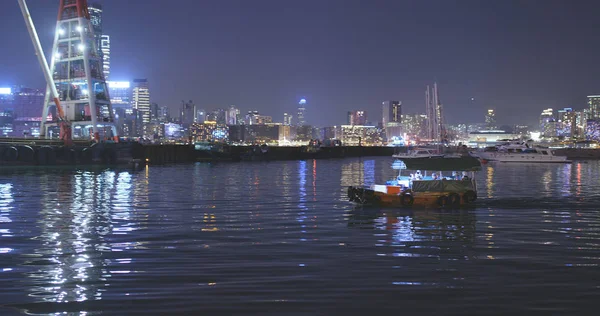 Causeway Bay Hongkong Ledna 2018 Pan Pohybu Lodi Lodi Pohybující — Stock fotografie