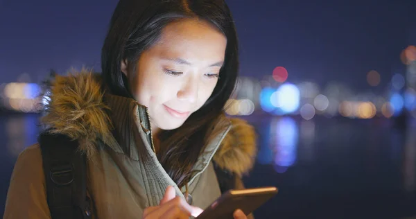 Asiatische Frau Mit Smartphone Hongkong — Stockfoto