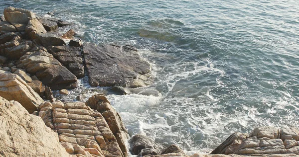 Costa Con Olas Rocas Mar — Foto de Stock