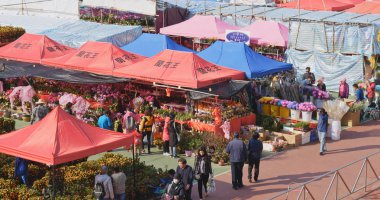 Tsuen Wan, Hong Kong - 13 Şubat 2018: ay yeni yıl Hong Kong için geleneksel Çin Fuarı