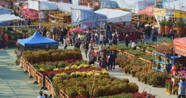 Tsuen Wan, Hong Kong - 13 Şubat 2018: geleneksel ay yeni yıl Hong Kong'da Fuar