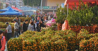 Tsuen Wan, Hong Kong - 13 Şubat 2018: geleneksel ay yeni yıl adil