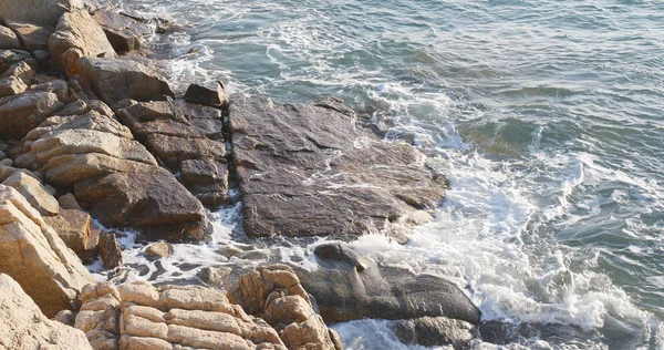Costa Con Onde Rocce Mare — Foto Stock