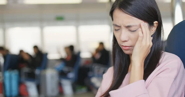 Woman Suffer Sea Sick Ferry — Stock Photo, Image