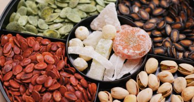 Çin aperatif tepsisi Üstten Görünüm