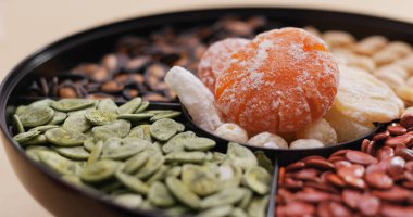 Çin aperatif tepsisi Üstten Görünüm