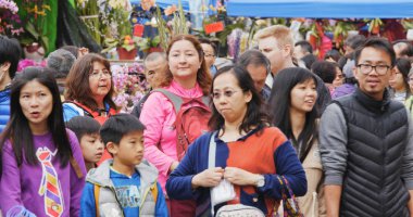 Victoria Park, Hong Kong - 14 Şubat 2018: Hong Kong ay yeni yıl adil 
