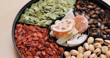 Çin aperatif tepsisi Üstten Görünüm