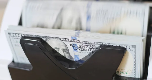 Billetes Americanos Máquina Contadora Automática — Foto de Stock
