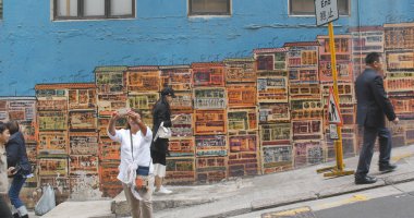 Merkez, Hong Kong - 8 Mayıs 2017: Hong Kong ünlü graffiti 