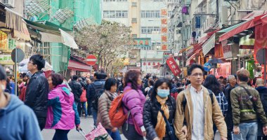 Tsuen Wan, Hong Kong - 12 Şubat 2018: ıslak Hong Kong açık piyasa 