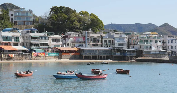 Ostrov Lamma Hong Kong Ledna 2017 Přístaviště Městě Lamma Island — Stock fotografie