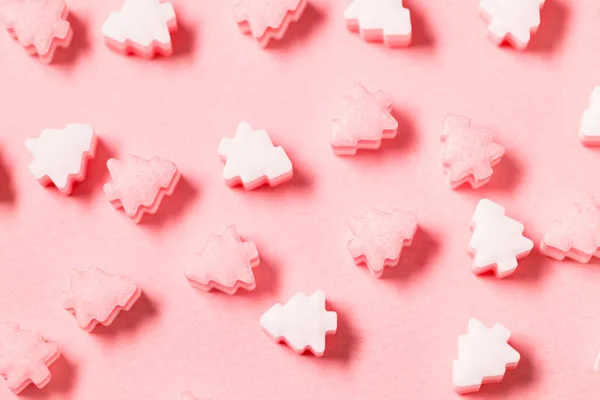 Top View Christmas Tree Candies — Stock Photo, Image