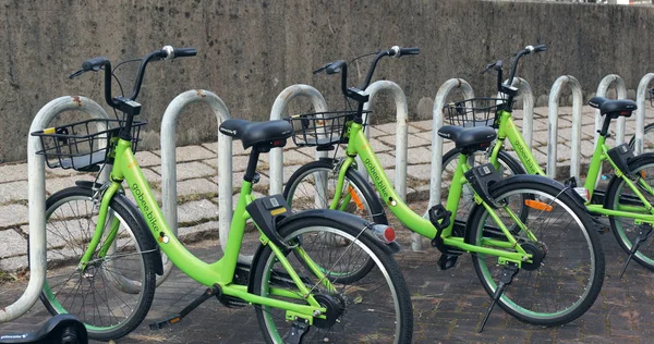 Tin Shui Wai Hong Kong Fevereiro 2018 Compartilhar Bicicleta Hong — Fotografia de Stock