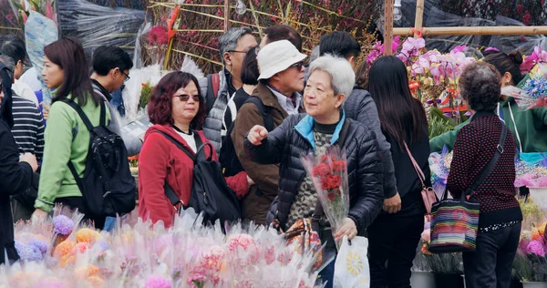 Victoria Park Hong Kong Fevereiro 2018 Multidão Pessoas Andando Feira — Fotografia de Stock