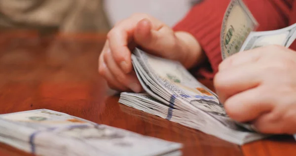 Counting Dollar Banknotes — Stock Photo, Image