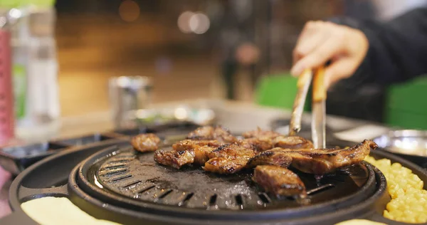 Traditional Korean barbecue close up