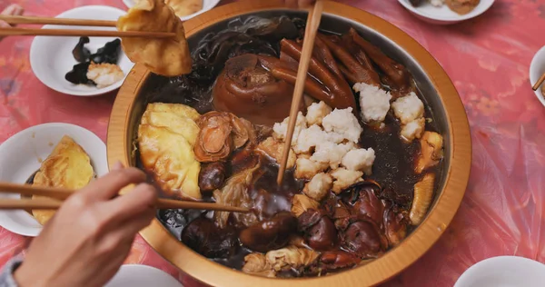 Chinese Keuken Poon Choi Eten Thuis — Stockfoto