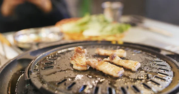 Korean barbecue grill close up