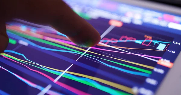 Grafico Del Mercato Azionario Informazioni Visualizzate Tablet Digitale — Foto Stock