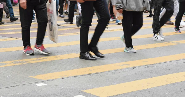 Mong Kok Hong Kong Februari 2018 Top View People Walking — Stok Foto