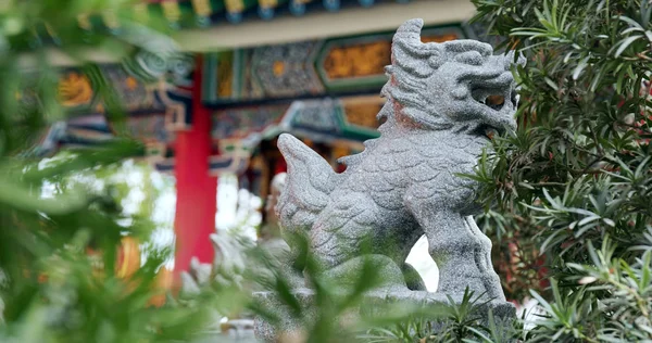 Standbeeld Van Leeuw Chinese Park — Stockfoto