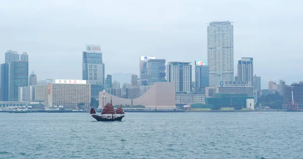 Porto Victoria Hong Kong Dicembre 2017 Skyline Hong Kong Con — Foto Stock