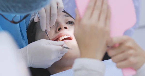 Patient Undergo Dental Treatment Dental Clinic — Stock Photo, Image