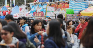 Victoria Park, Hong Kong - 14 Şubat, 2018: Hong Kong ay yeni yıl adil 