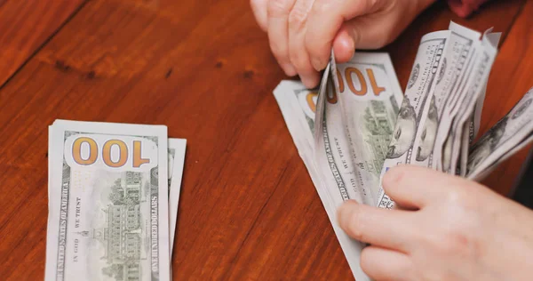 Counting Usd Hands Close — Stock Photo, Image