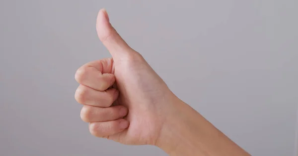 Finger Showing Thumb Sign — Stock Photo, Image