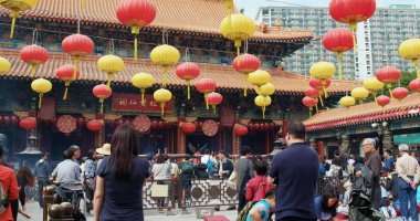 Wong Tai Sin, Hong Kong - 01 Mart 2018: Wong Tai Sin temple 