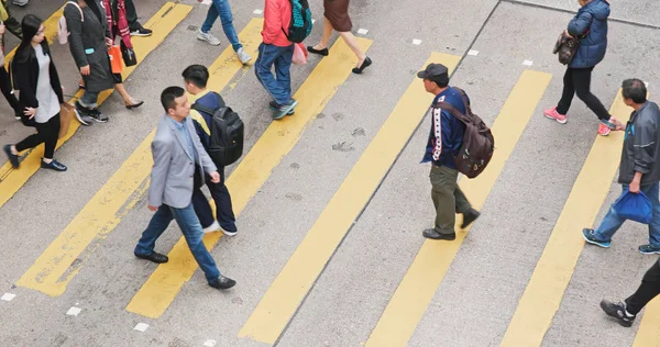 Mong Kok Hong Kong Fevereiro 2018 Vista Superior Pessoas Andando — Fotografia de Stock