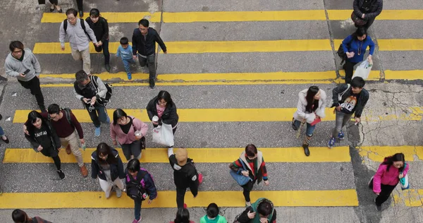 Mong Kok Hong Kong Novembro 2017 Vista Superior Das Pessoas — Fotografia de Stock