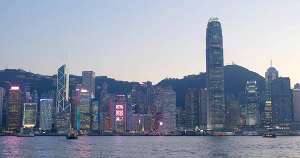 Гавань Вікторія Гонконг Січня 2018 Гонконг Горизонт — стокове фото